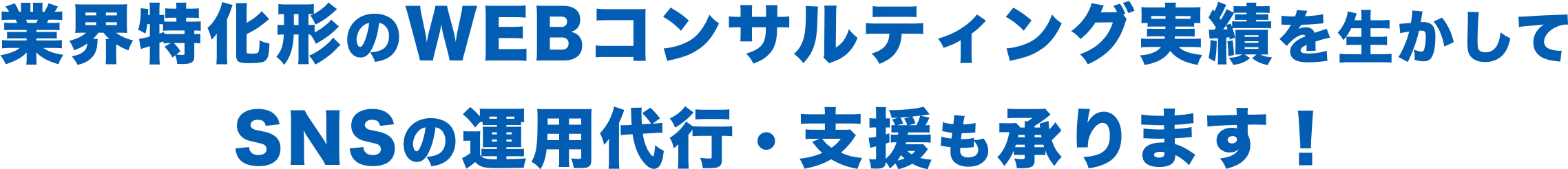 業界特化形のWEBコンサルティング実績を生かしてSNSの運用代行・支援も承ります！