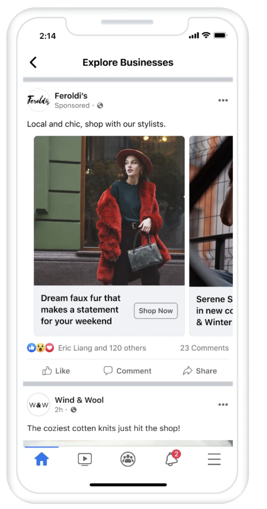 Facebookカルーセル広告