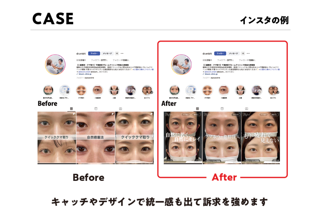 症例写真自動投稿サービスを導入したクリニックのsample