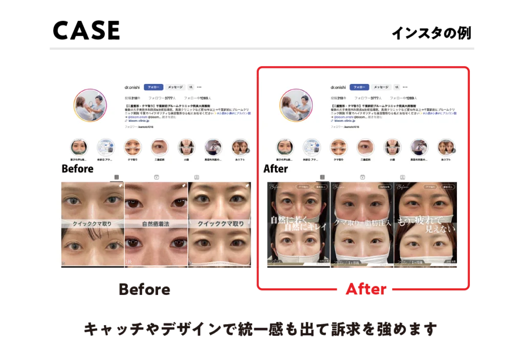 症例写真自動投稿サービスを導入したクリニックのsample